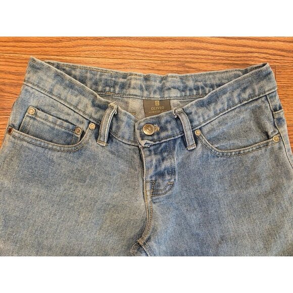 Oliveo MYOJ Womens Jeans Handmade 29W x 33L Ultra Low Rise Straight Leg READ - Picture 3 of 14